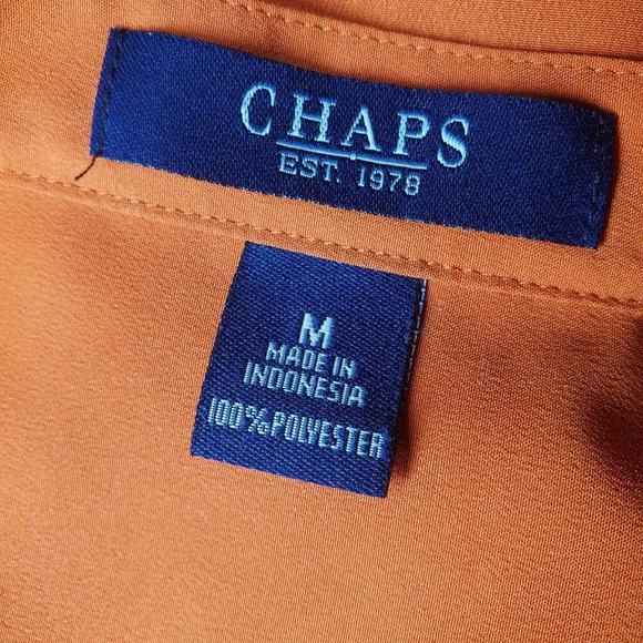 Chaps Orange 2 Pocket Buttondown Women's Blouse Size Medium NWOT - Picture 4 of 15